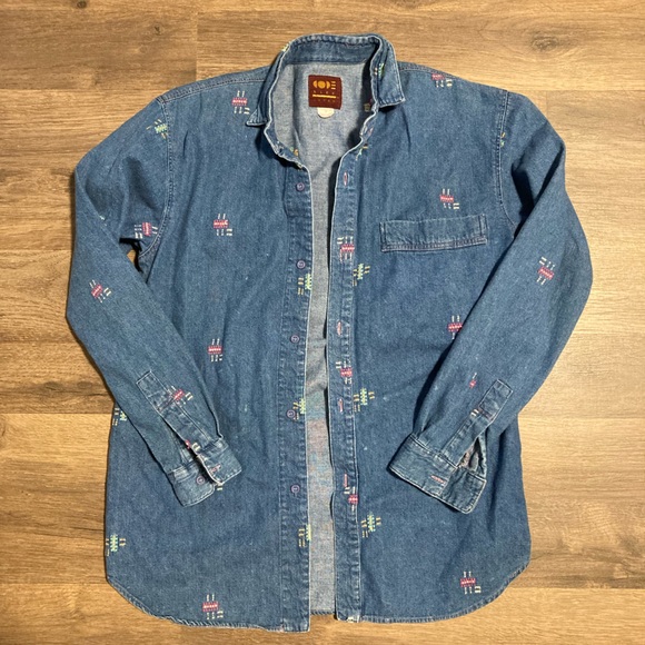 Code Bleu Japan button down shirt medium Vintage Women’s - Picture 1 of 4